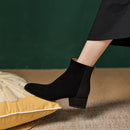 Austin Bota Feminina Cano Curto com Salto e Zíper - Preto