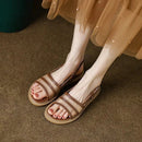 Geribá Sandália Feminina Sem Salto - Marrom Claro