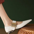 Udine Sapato Feminino De Couro Salto Baixo - Branco