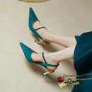 Amalfi Sapato Salto Alto Feminino De Bico Fino - Azul