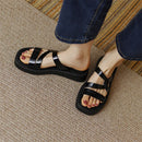 Itapema Sandália Plataforma Gladiadora de Couro - Preto