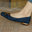 Bordeaux Sapatilha Feminina de Couro Suede - Azul